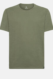 T-Shirt in Cotton Slub Jersey, Military Green, hi-res