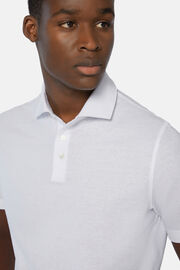 Βαμβακερό κρεπ μπλουζάκι τύπου πόλο, White, hi-res