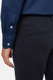 Ελαστικό βαμβακερό παντελόνι, Navy blue, hi-res