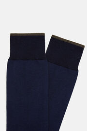 Skarpetki w paski z bawełny, Navy blue, hi-res