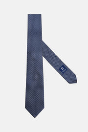 Bedrukte zijden ceremoniële stropdas, Navy blue, hi-res