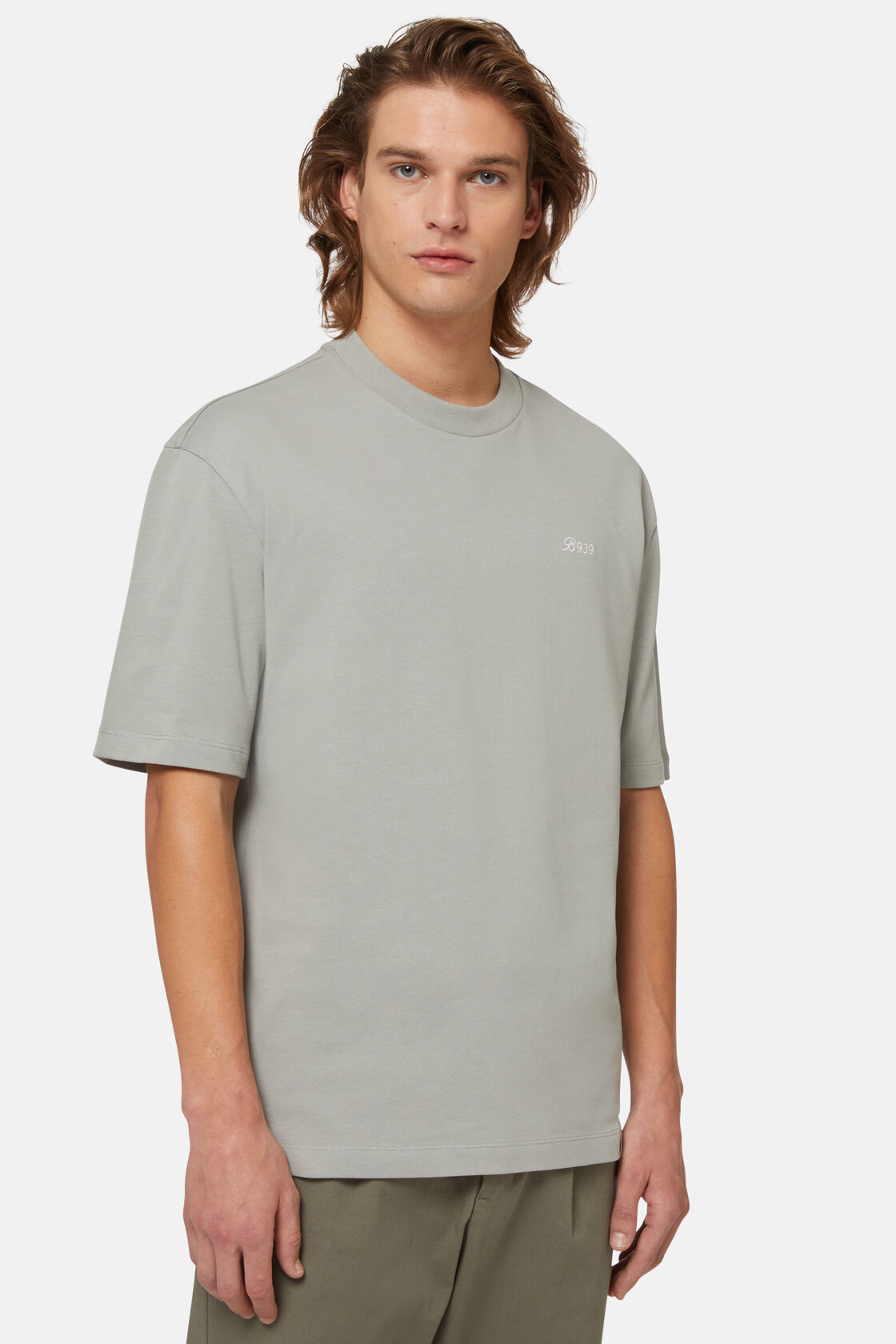 T-Shirt In Misto Cotone Organico, Verde, hi-res