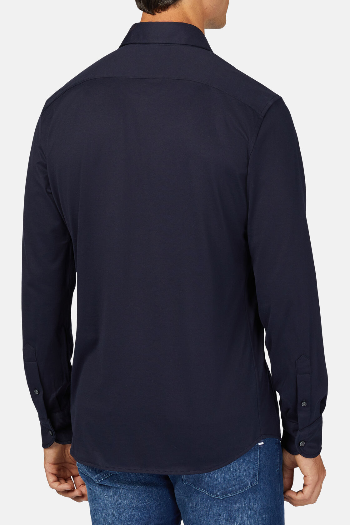 Cotton Jersey Slim Fit Polo Shirt, Navy blue, hi-res