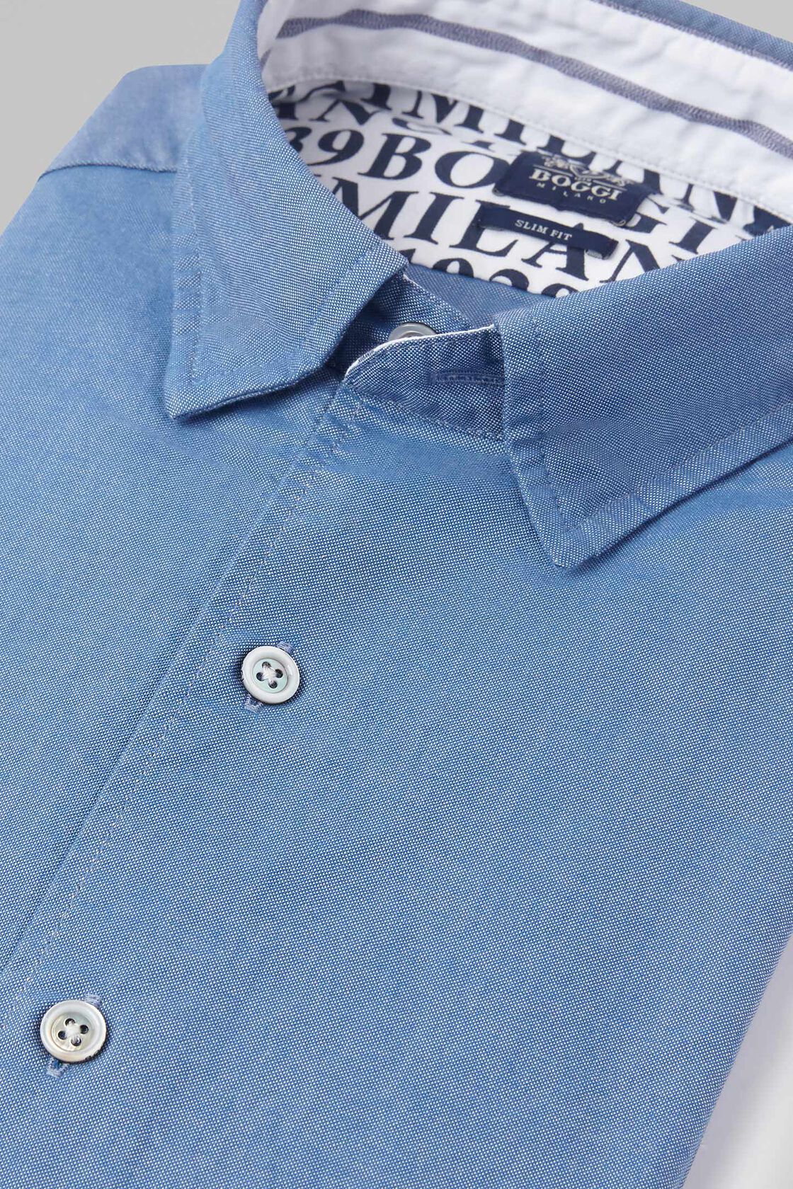 Camicia Azzurra Collo Button Down Slim Fit | Boggi