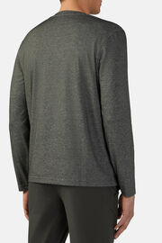 T-Shirt Aus Baumwolle Nylon Tencel Lange Ärmel, Militärgrün, hi-res