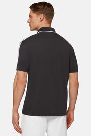 High-Performance Piqué Polo Shirt, Black, hi-res