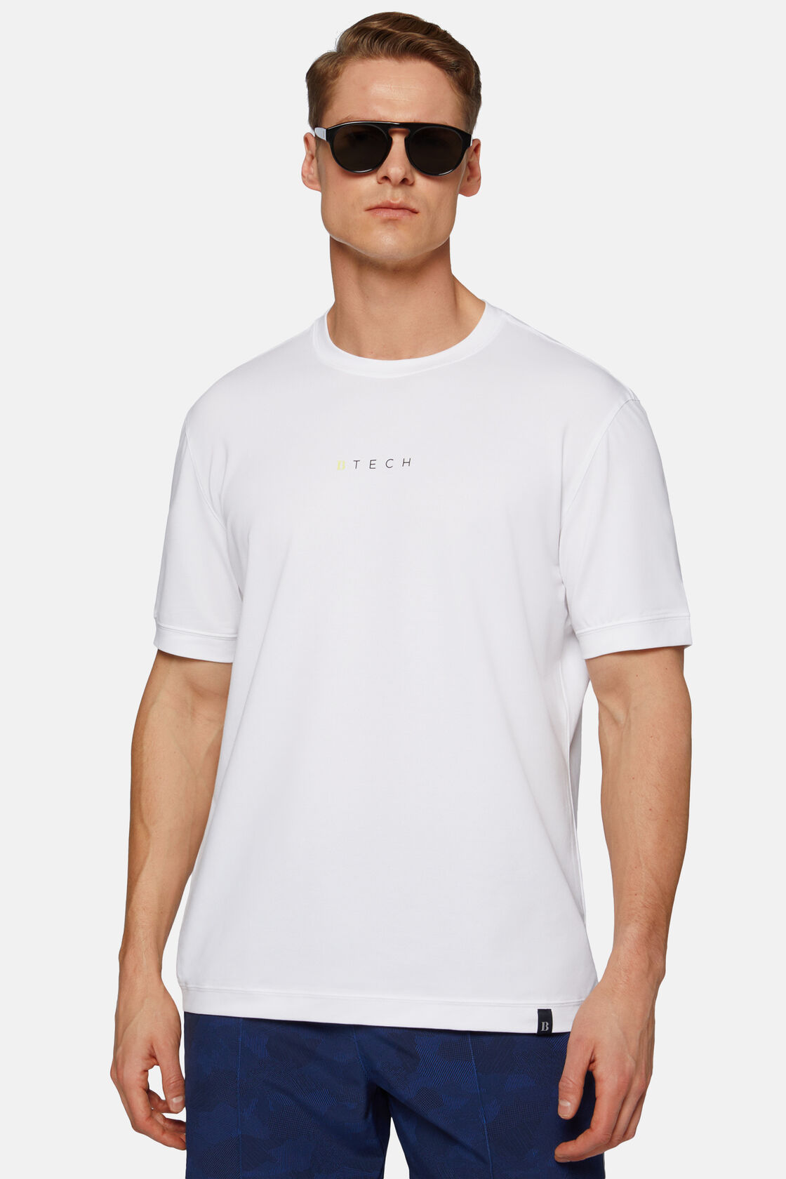 T-shirt polo em piqué de alto desempenho, White, hi-res