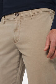 Pantalon En Coton Extensible, Taupe, hi-res