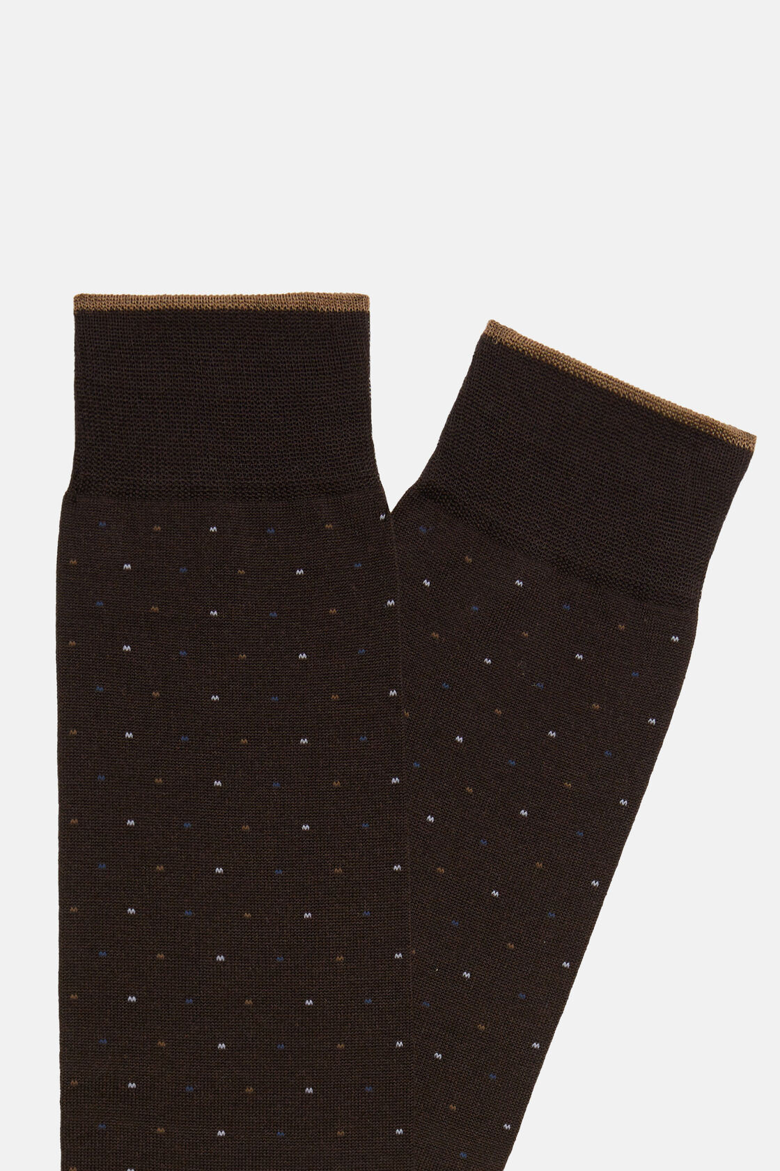 Socken mit Mikropunktemuster aus Baumwolle, Braun, hi-res