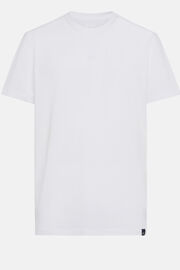 T-shirt in stretch supima katoen, White, hi-res