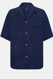 Tengerészkék színű vászon tábori külső ing, Blue, hi-res