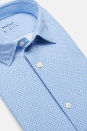Camisa Celeste De Nailon Elástico Slim Fit, Azul claro, hi-res