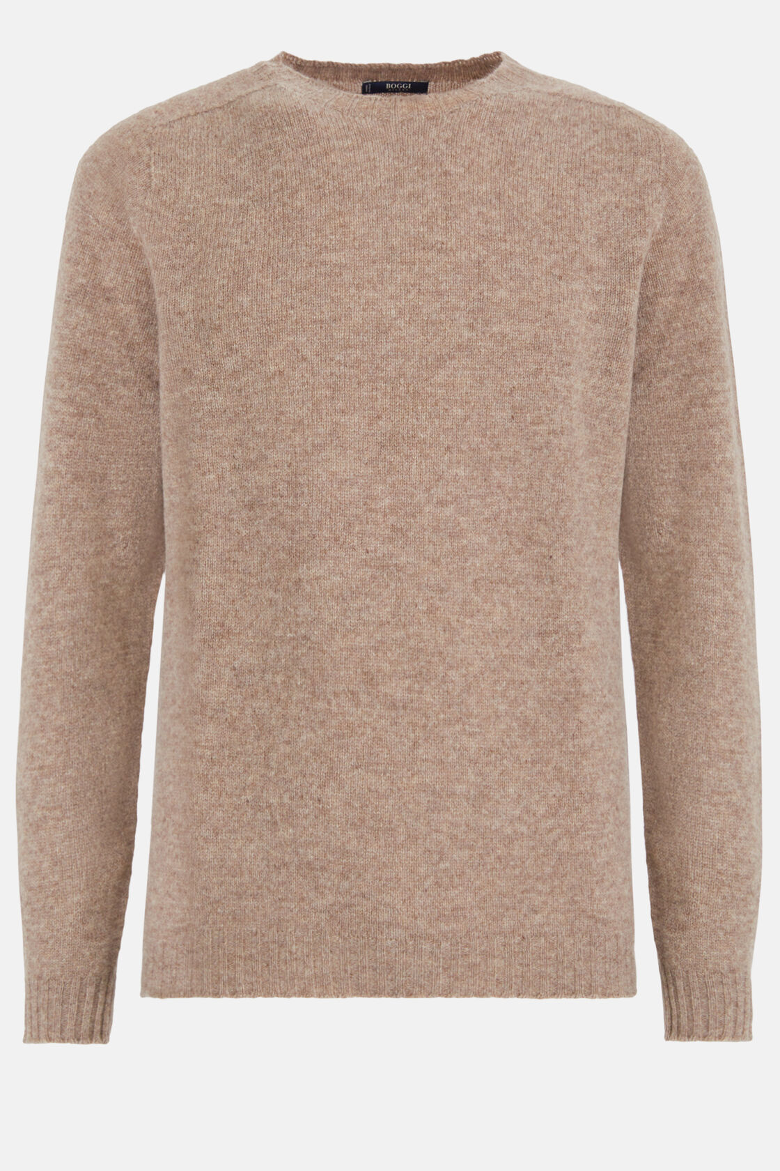 Dove Grey Merino Wool Polo Neck Jumper, Taupe, hi-res