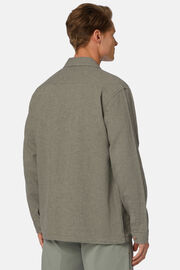 Cotton and Linen Link Shirt Jacket, Green, hi-res