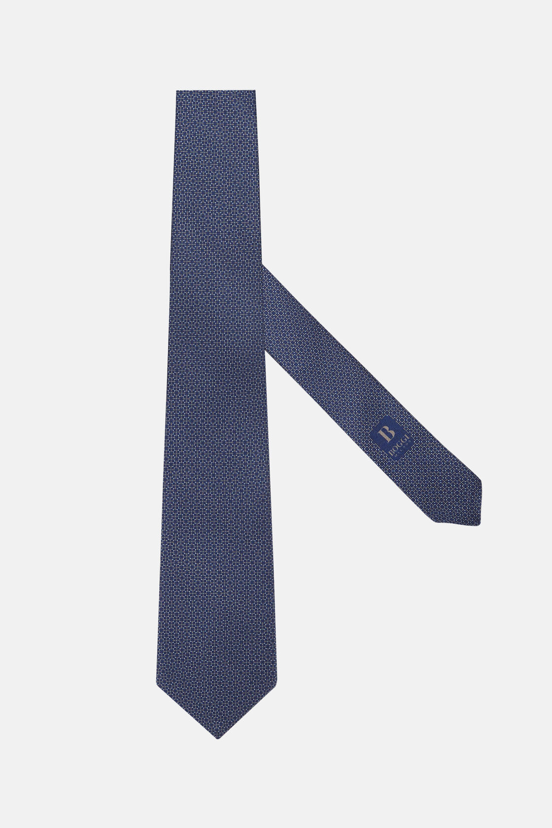 Jedwabny krawat w drobny wzór, Brown, hi-res