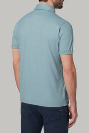 Regular fit linen cotton jersey polo shirt, Light Blu, hi-res