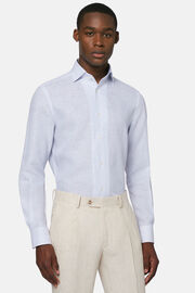 Λινό πουκάμισο με κανονική εφαρμογή, σε γαλάζιο χρώμα, Light Blue, hi-res