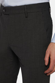 Washable Wool Stretch Trousers, Charcoal, hi-res