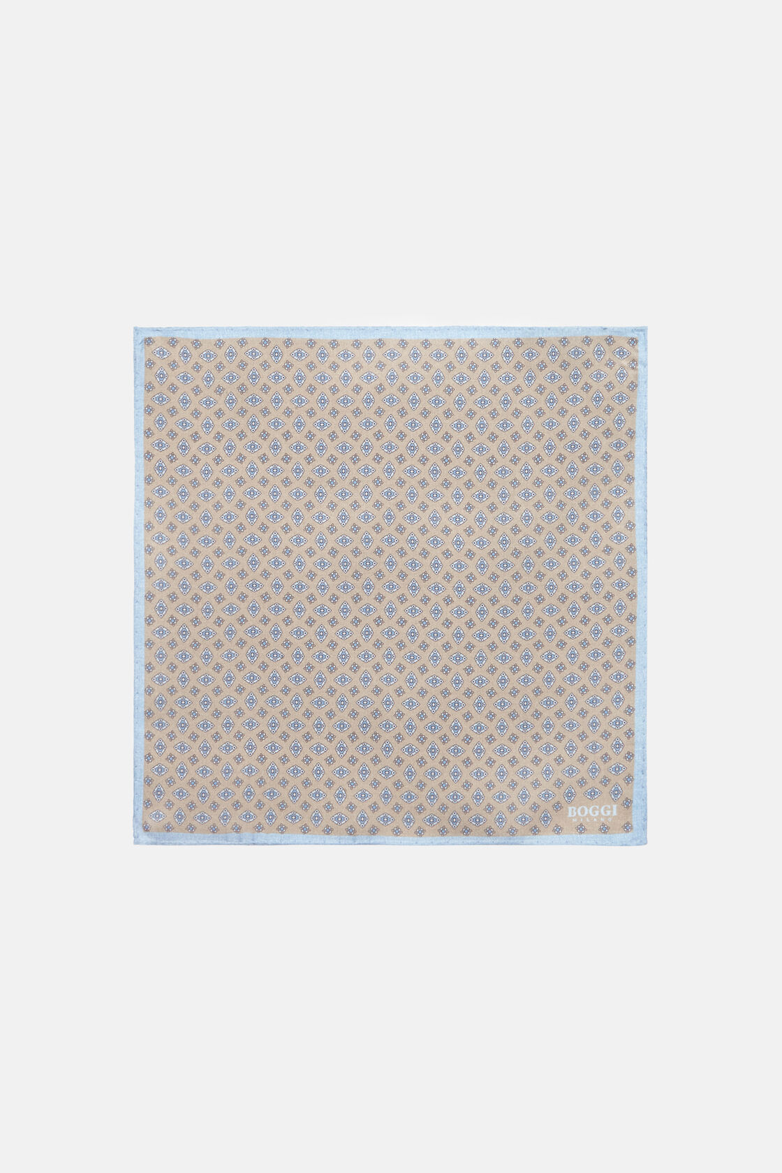 Patterned Silk Pocket Square, Natural, hi-res