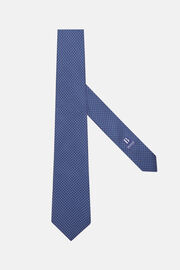 Cravatta Motivo Staffe In Seta, Navy - Verde, hi-res
