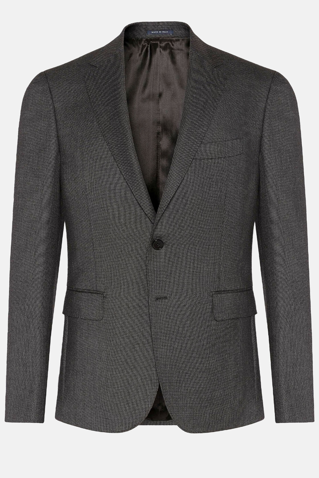 Grauer Anzug Anzug mit Pfauenaugenmuster aus Super 110 Wolle, , hi-res