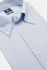 Camicia Azzurra In Pin Point Di Cotone Regular Fit, Azzurro, hi-res