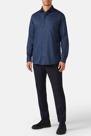 Polo Camicia In Jersey Di Cotone Regular Fit, Navy, hi-res