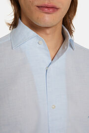 Camisa de algodão dobby azul-celeste de ajuste regular, Light Blue, hi-res