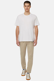 T-Shirt in Cotton Slub Jersey, White, hi-res