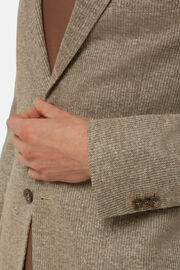 Taupe Melange Linen Cotton B Jersey Jacket, Taupe, hi-res
