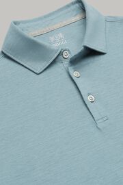 Polo in jersey di cotone lino regular fit, Azzurro, hi-res