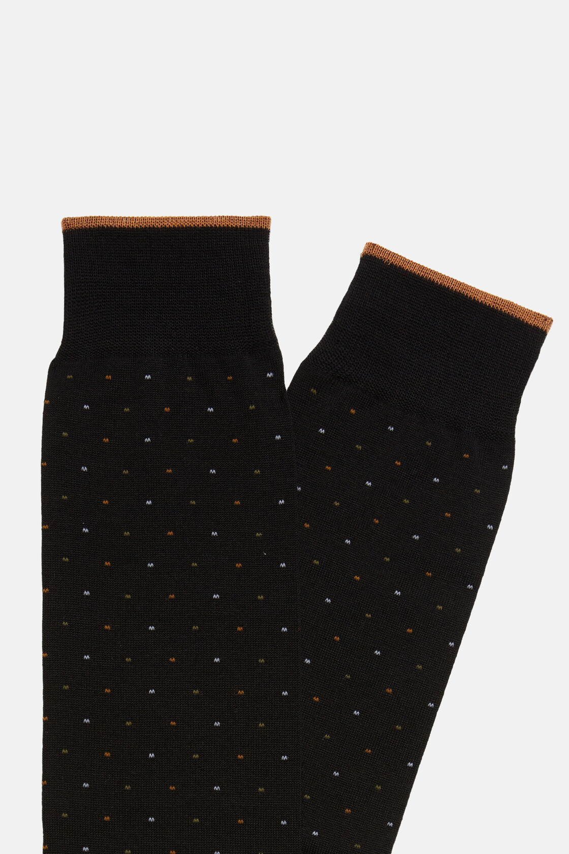 Socken mit Mikropunktemuster aus Baumwolle, Schwarz, hi-res