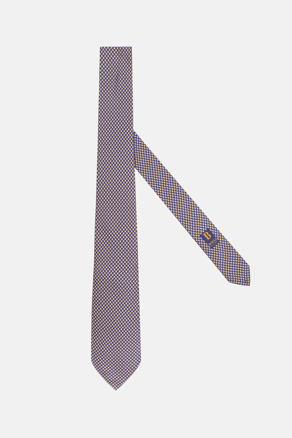 Micro Pattern  Silk Tie, Yellow, hi-res