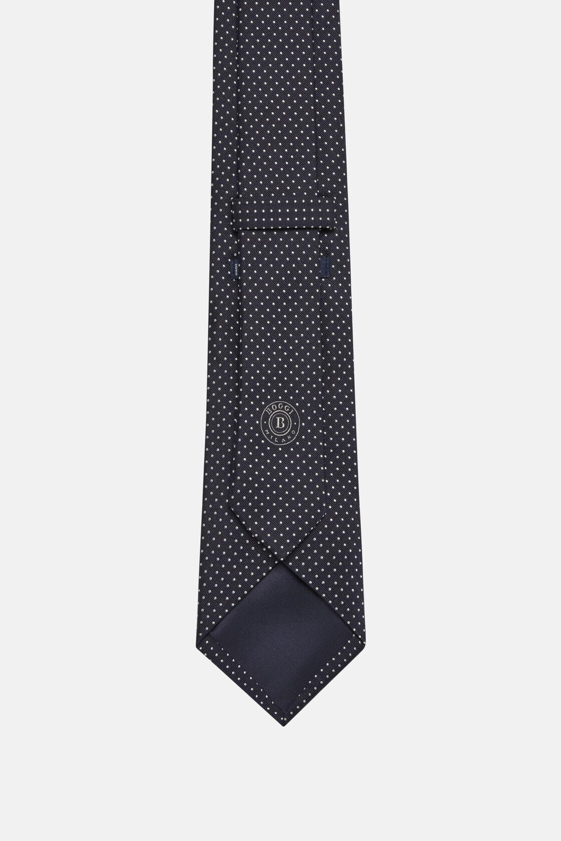 Silk Jacquard Tie, Navy blue, hi-res
