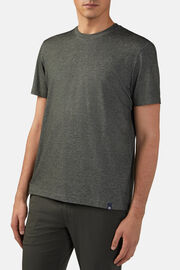 T-Shirt in Cotton, Nylon & Tencel, Military Green, hi-res