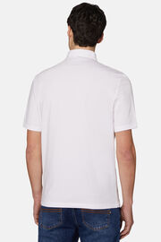 Μπλουζάκι πόλο από ελαστικό βαμβάκι Supima, White, hi-res
