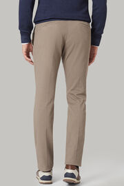 Pantaloni in cotone tencel elasticizzato slim fit, Tortora, hi-res