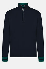 Half-Zip Sweatshirt in Sustainable High-Performance Jersey, Navy blue, hi-res