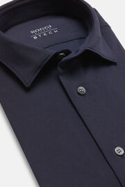 Poloshirt Aus Nylon-Piqué-Stretch Slim, Navy blau, hi-res