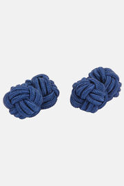 Knotenförmige manschettenknöpfe, Blau, hi-res