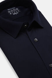 Ναυτικό μπλε βαμβακερό πουκάμισο στενής εφαρμογής από ύφασμα COOLMAX®, Navy blue, hi-res
