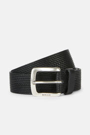 Leather sports belt, Black, hi-res