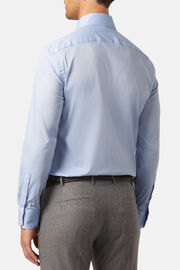 Slim Fit Sky Blue Stretch Cotton and Nylon Shirt, , hi-res