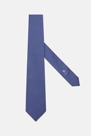 Gravata de Seda com Padrão de Estribo, Navy blue, hi-res