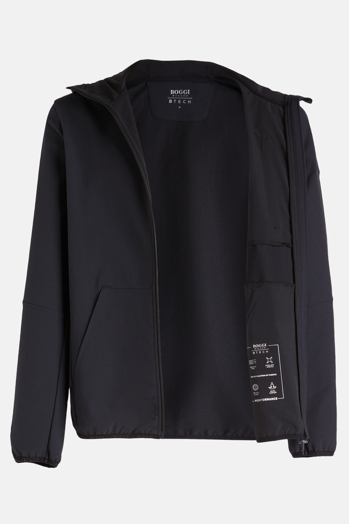 Windproof Jacket in B-Tech Stretch Nylon, Black, hi-res