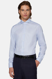 Βαμβακερό πουκάμισο με στενή εφαρμογή, σε μπλε ρουά χρώμα, Bluette, hi-res