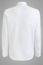 Biała bawełniana koszula o fasonie slim w mikrowzór, White, hi-res