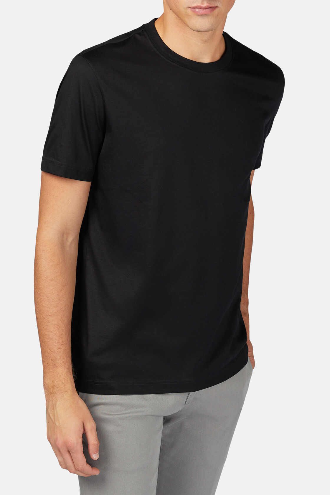 Pima cotton jersey t-shirt, Black, hi-res