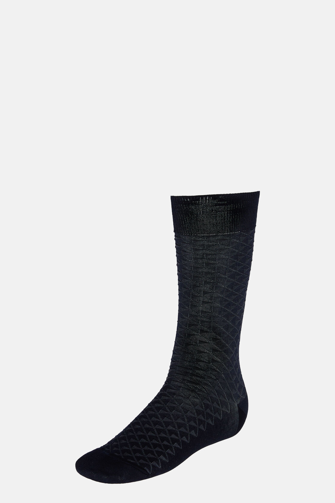 Jacquard-Socken aus Baumwollmischung, Navy blau, hi-res