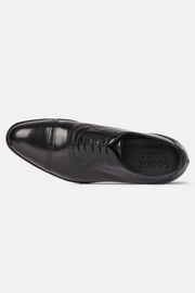 Leather Brogue Oxford Shoes, Black, hi-res